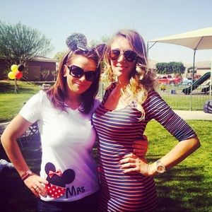 Blue/Orange Striped Mini Dress